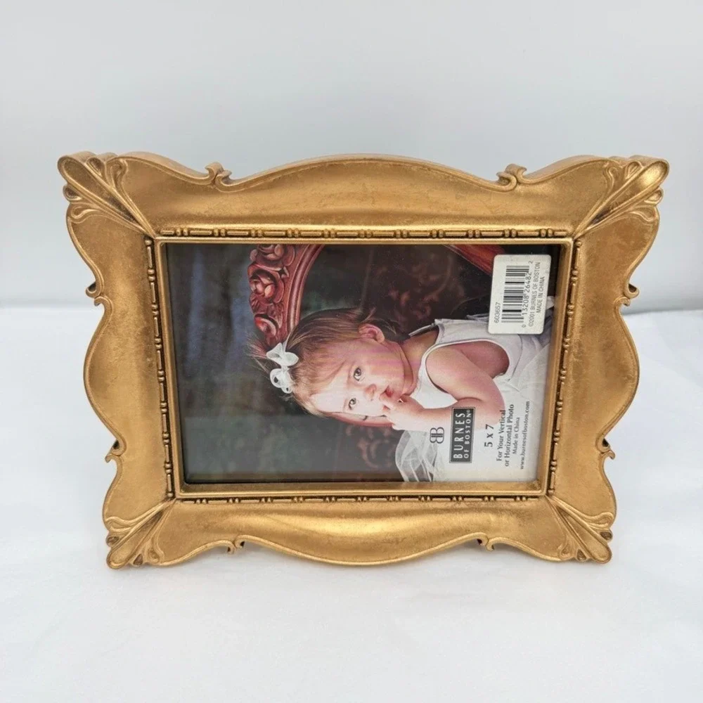 Burnes‎ of Boston Gold Ornate Picture Frame Vintage Baroque 5x7 NEW Elegant